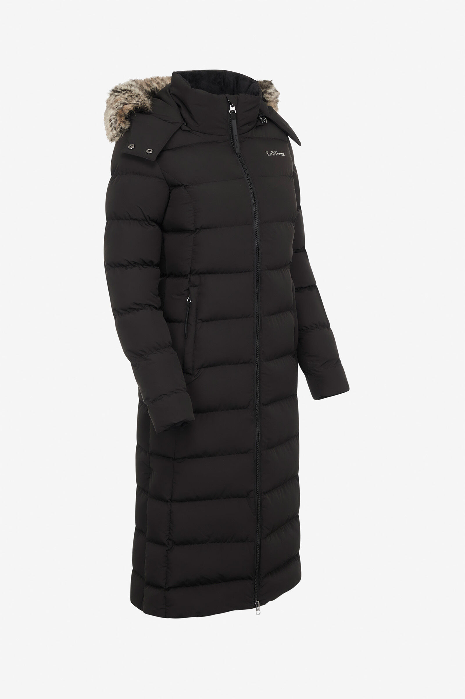 Warehouse black longline hot sale funnel coat