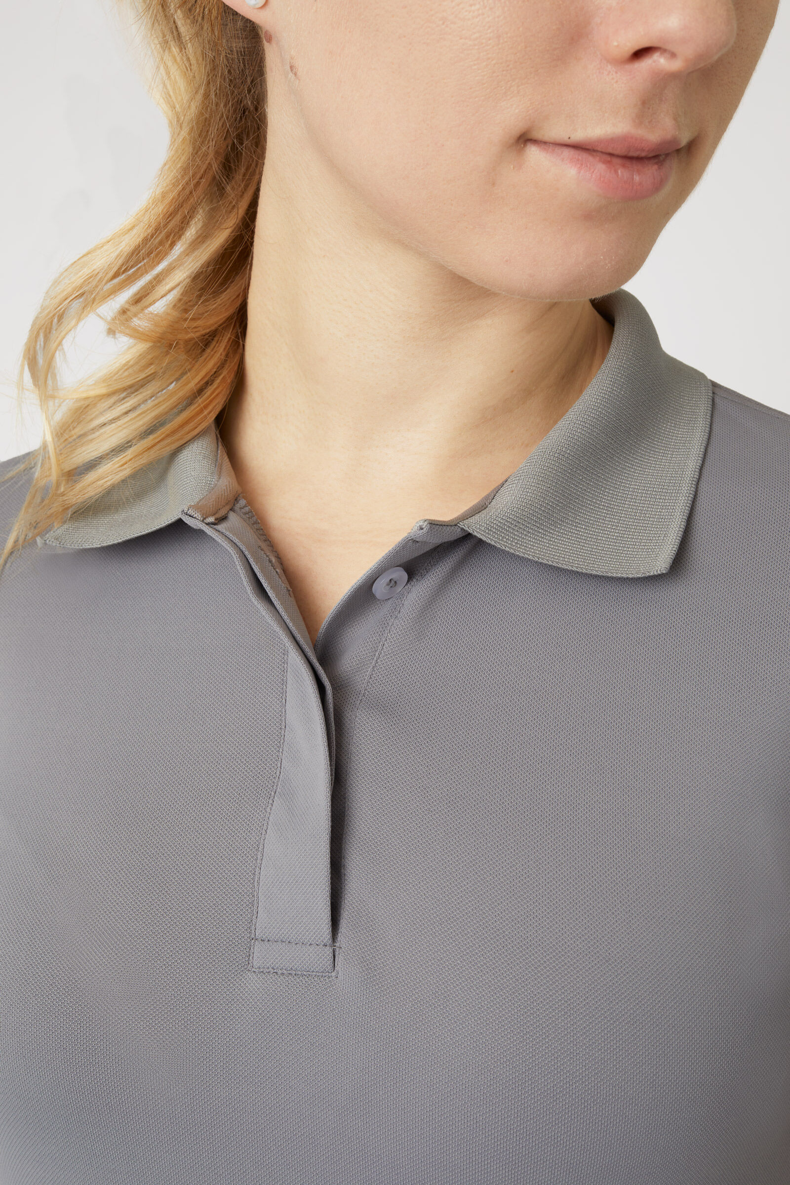 Gray polo shirt girl 2025