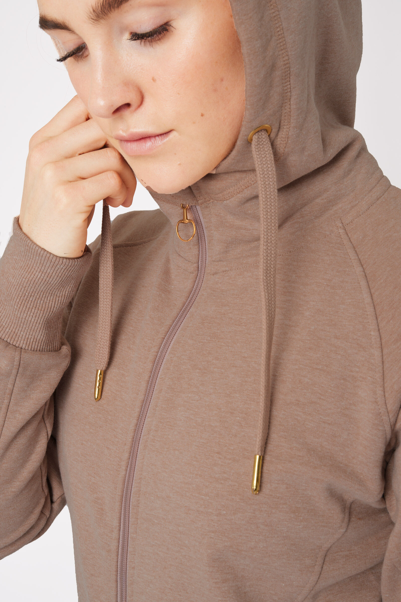 Womens brown top hooded sweatshirt