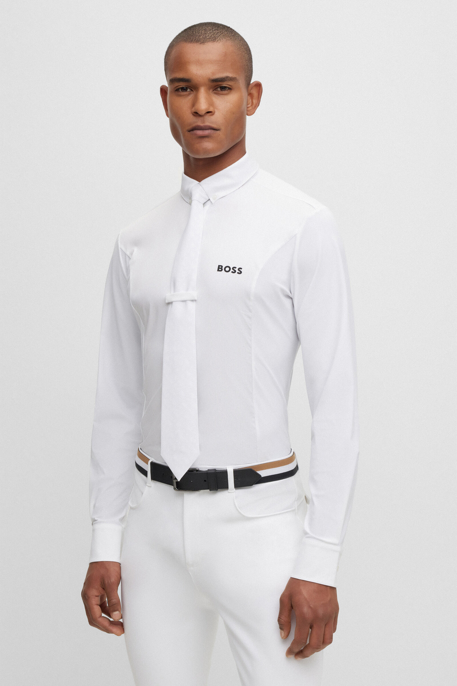Boss white dress shirt sales