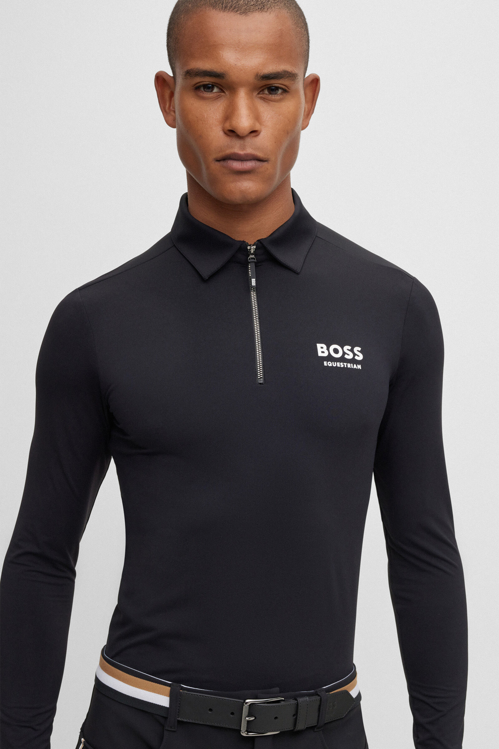 Hugo boss black discount long sleeve polo shirt