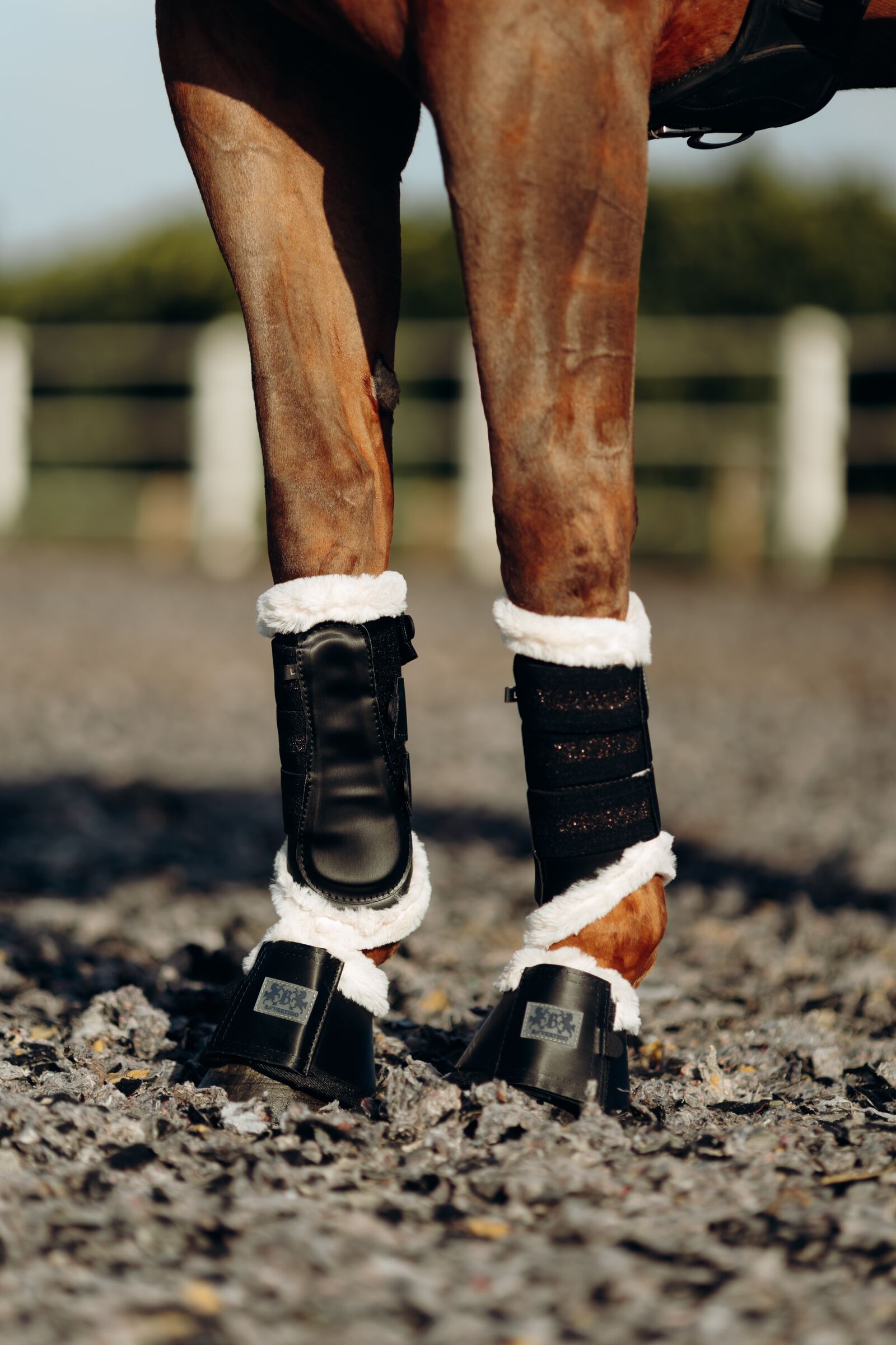 Fur lined brushing boots top