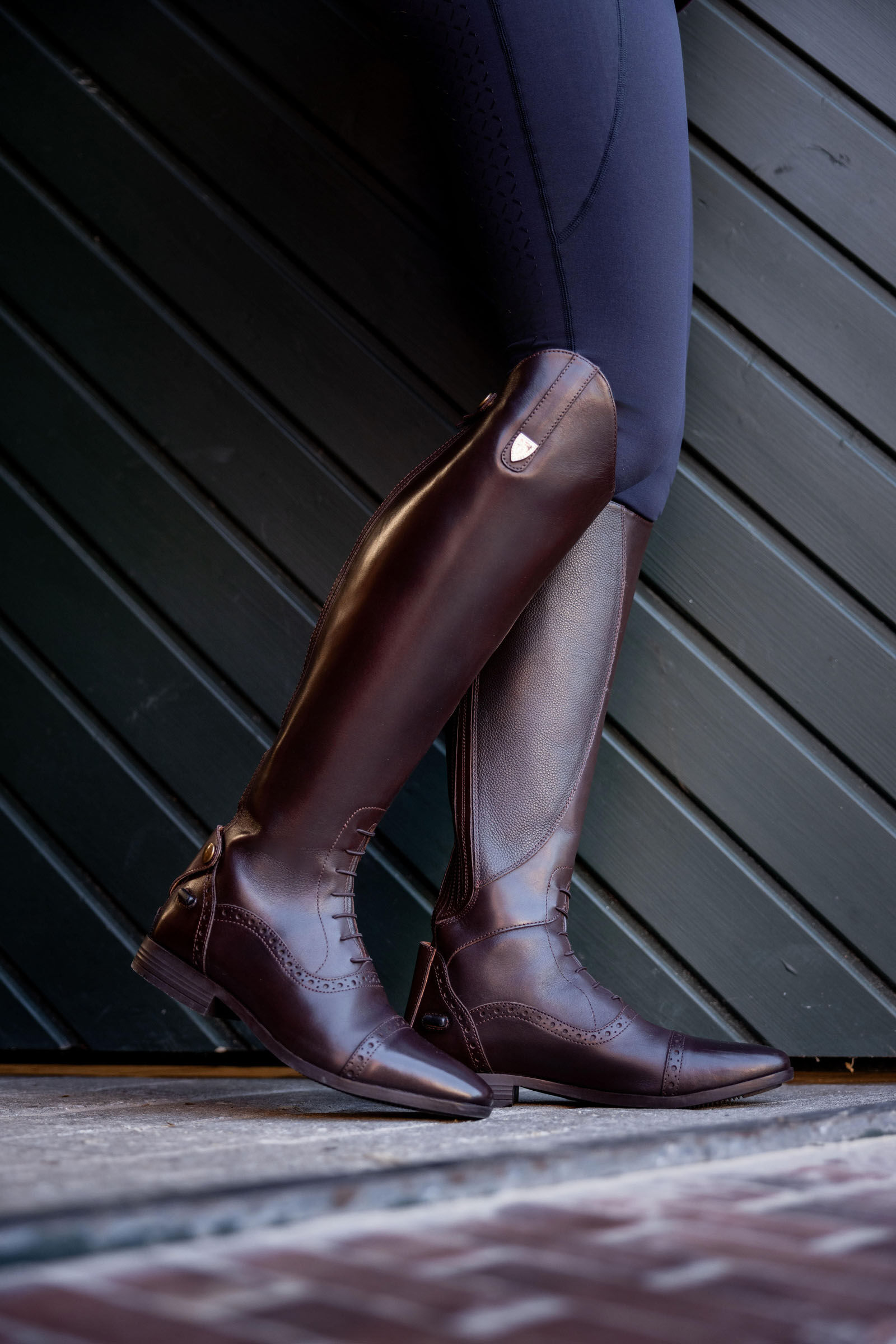 Tall dark brown leather boots on sale