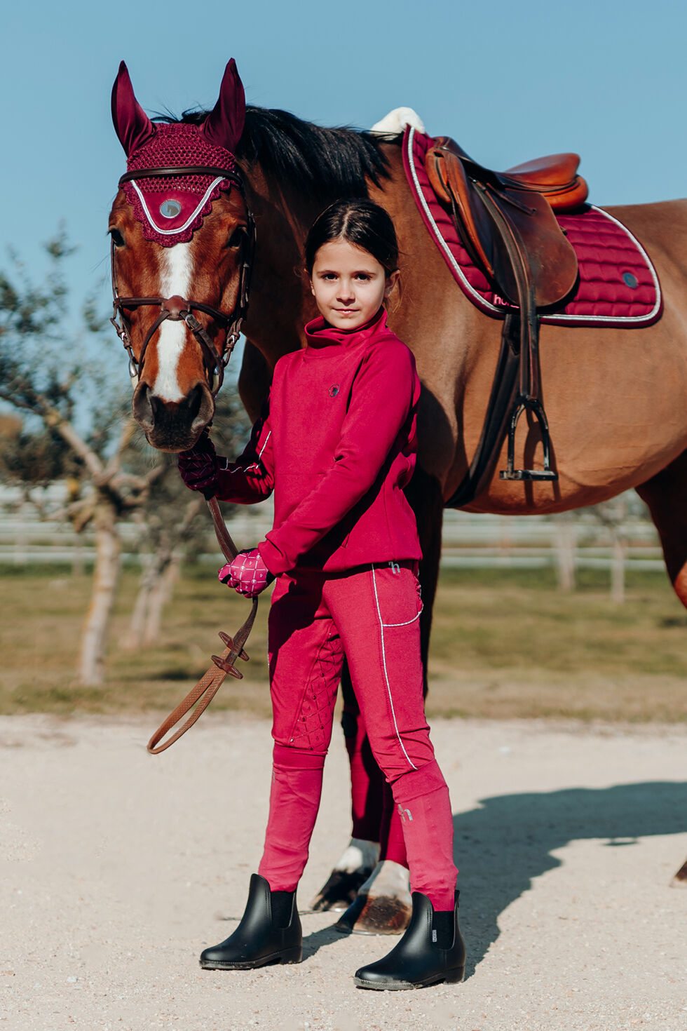 Red horse riding boots hot sale