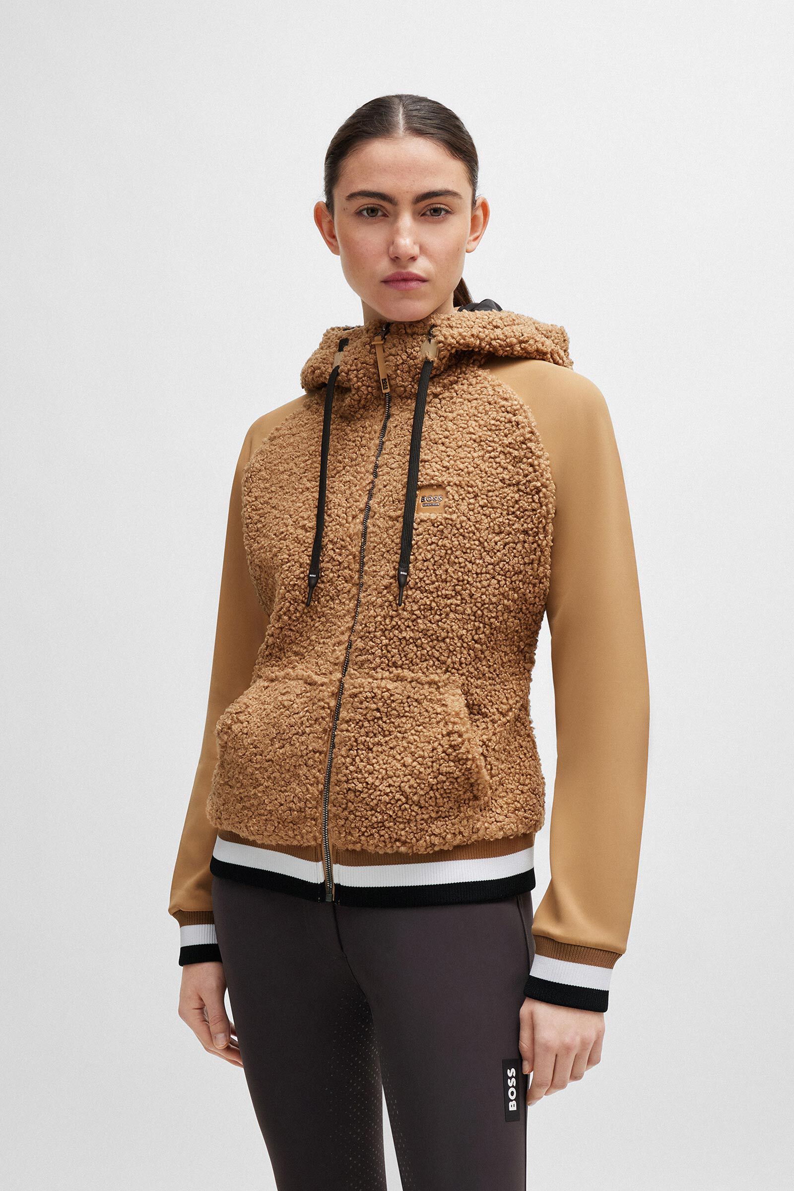Buy Boss Riva Teddy Hybrid Zip Hoodie horze.eu