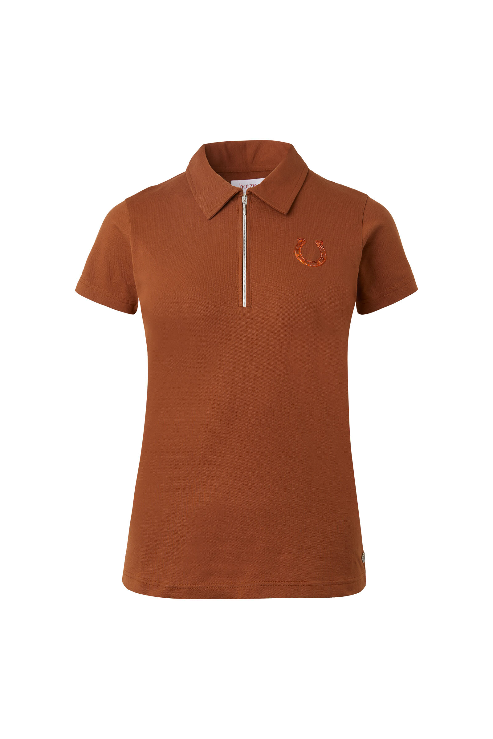 Brown polo shirt womens sale
