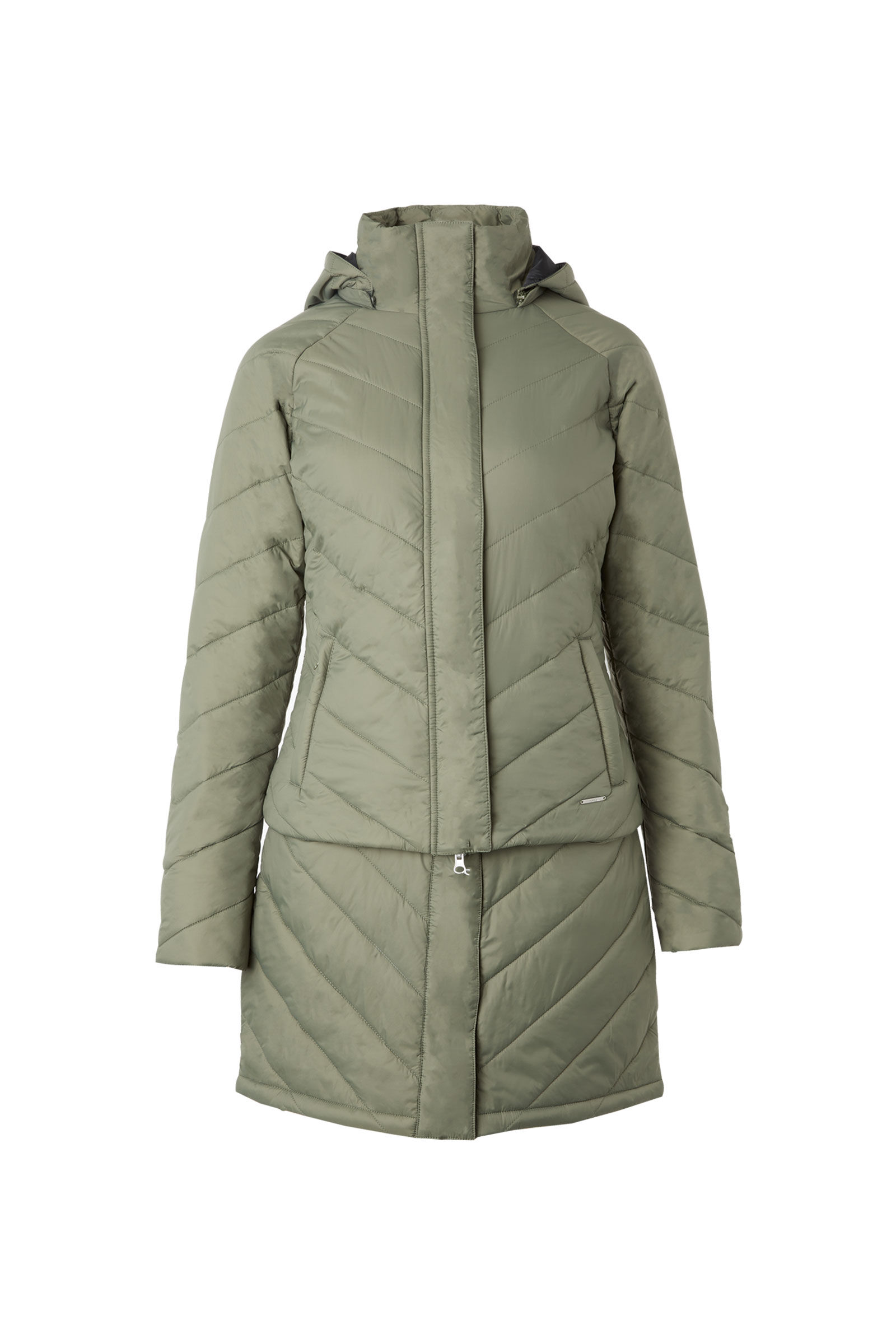 Green top padded parka