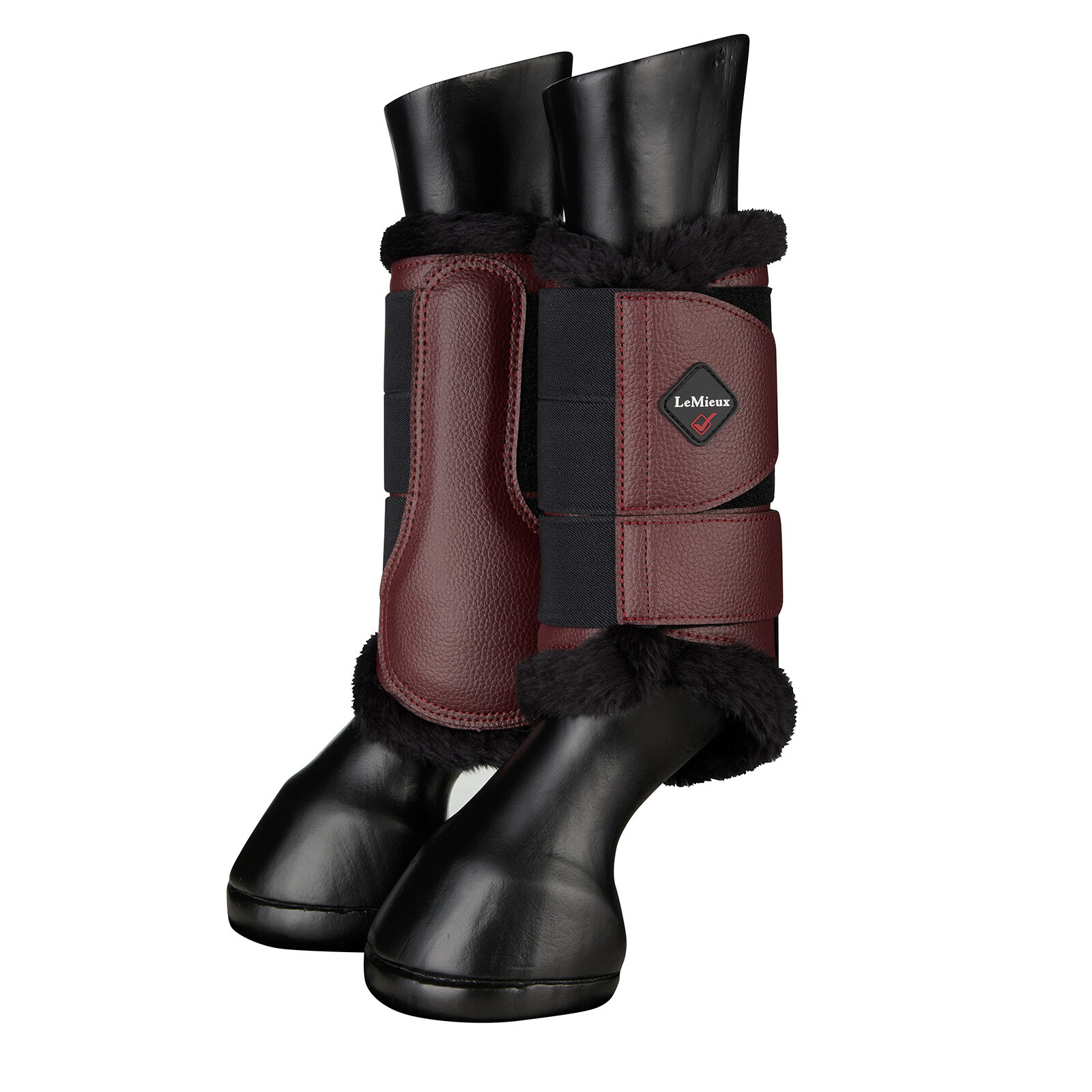 Burgundy brushing boots top