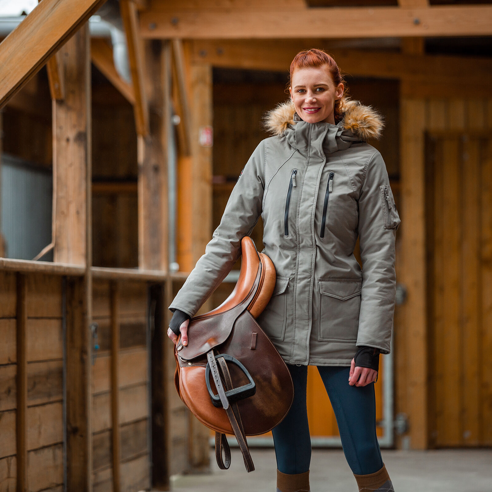 Horze brooke women's long parka jacket hot sale