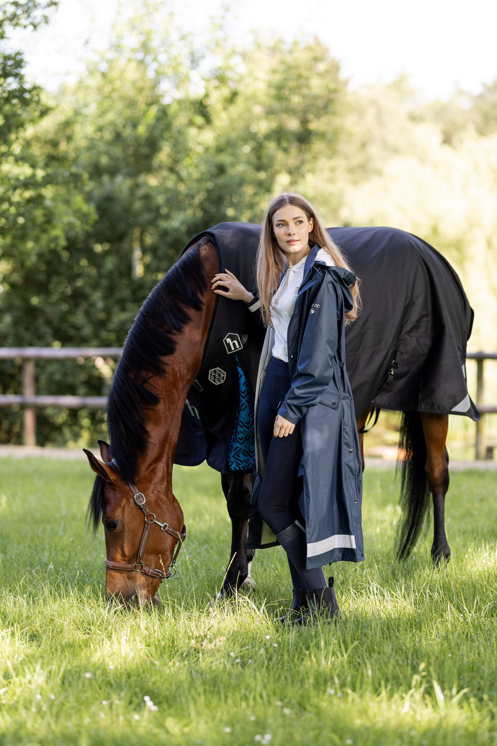 Long riding raincoat top