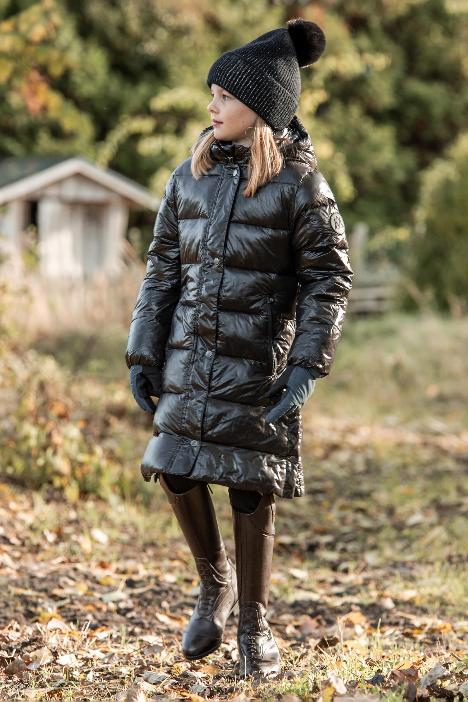 Long padded horse riding coat sale