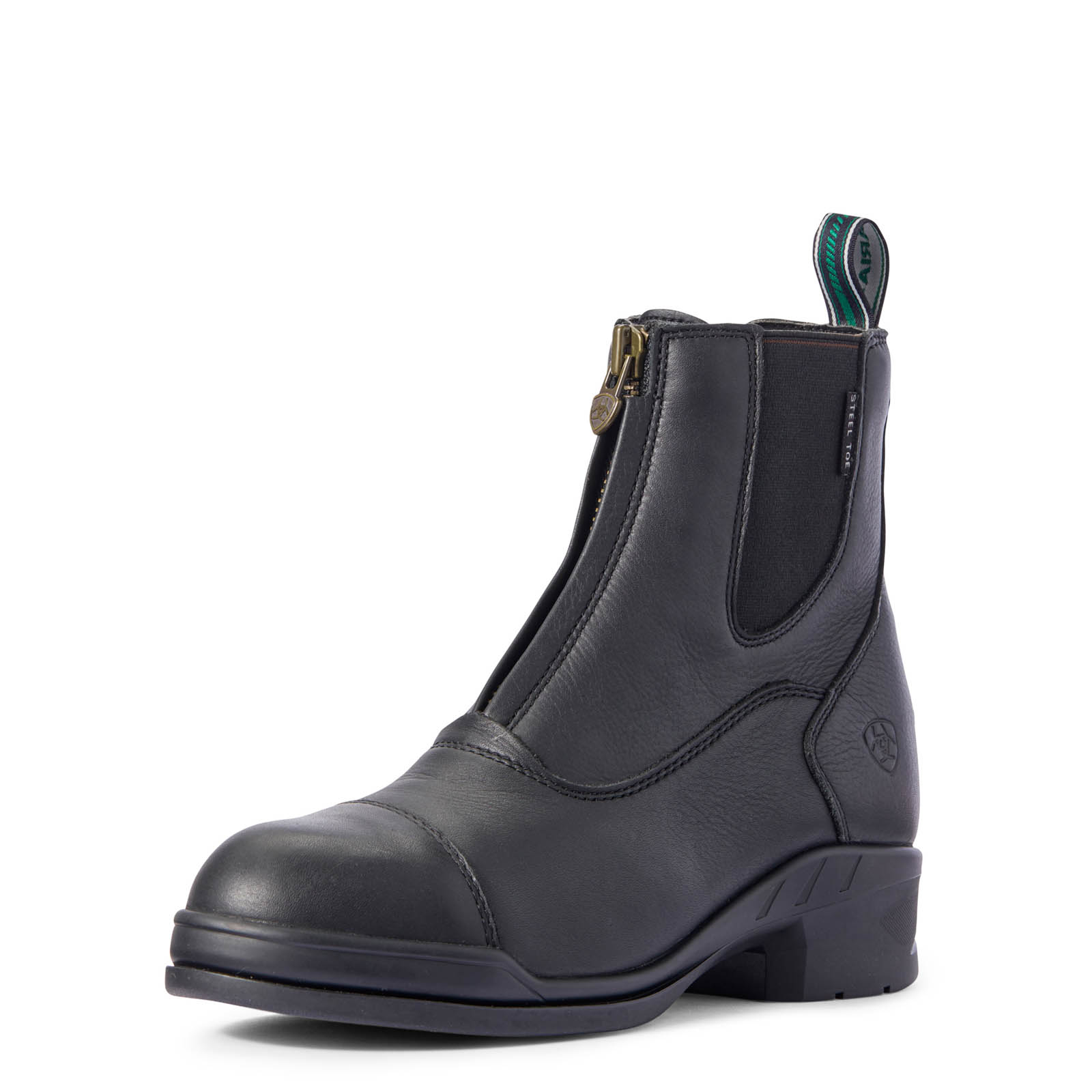 Steel toe cap boots with zip top