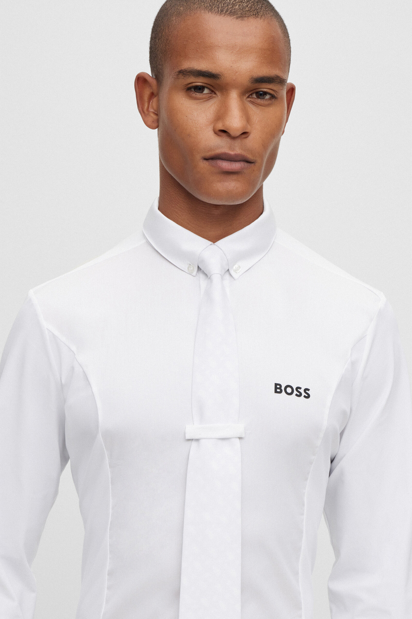 Hugo boss white sales shirt mens