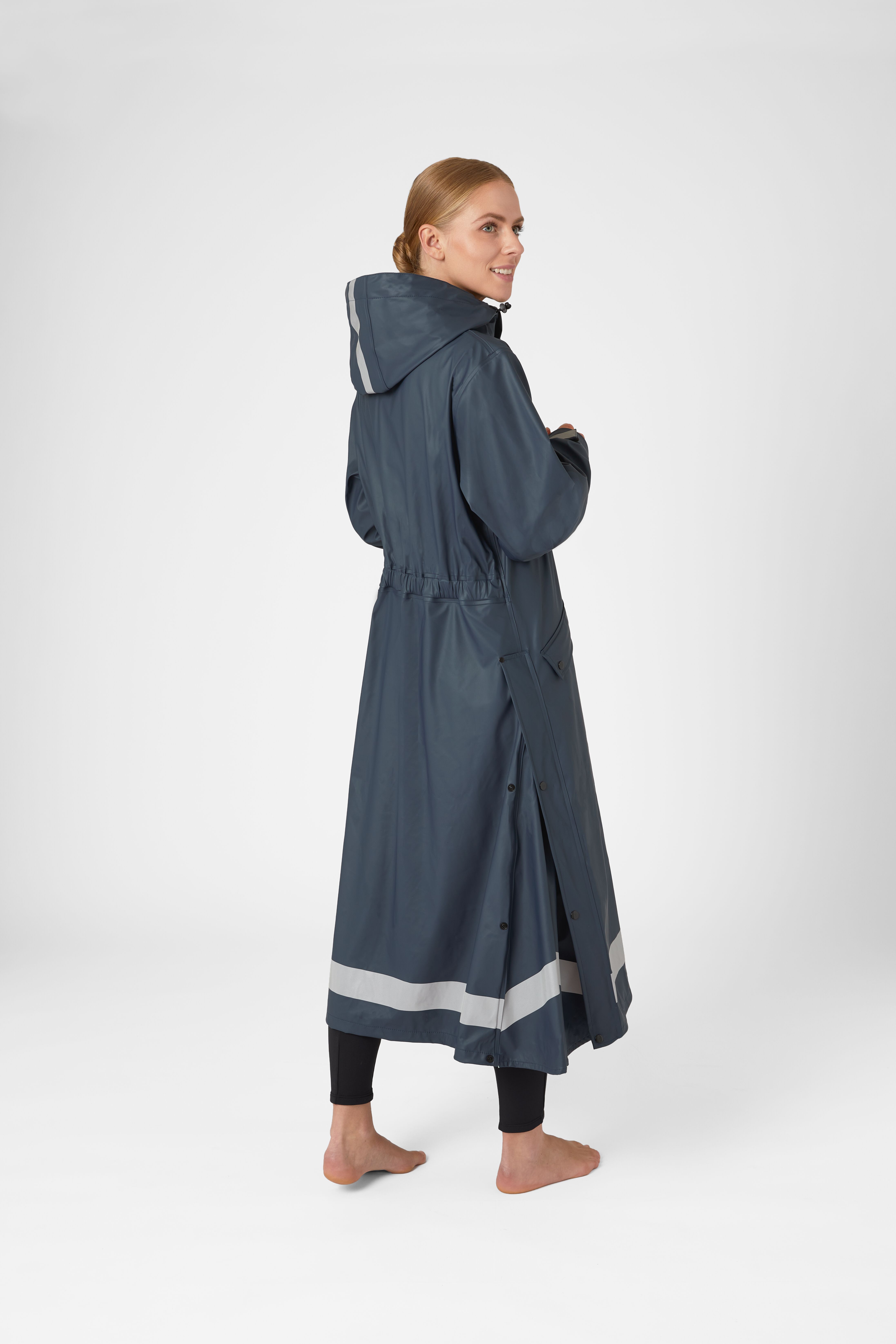 Long raincoat with sales hood