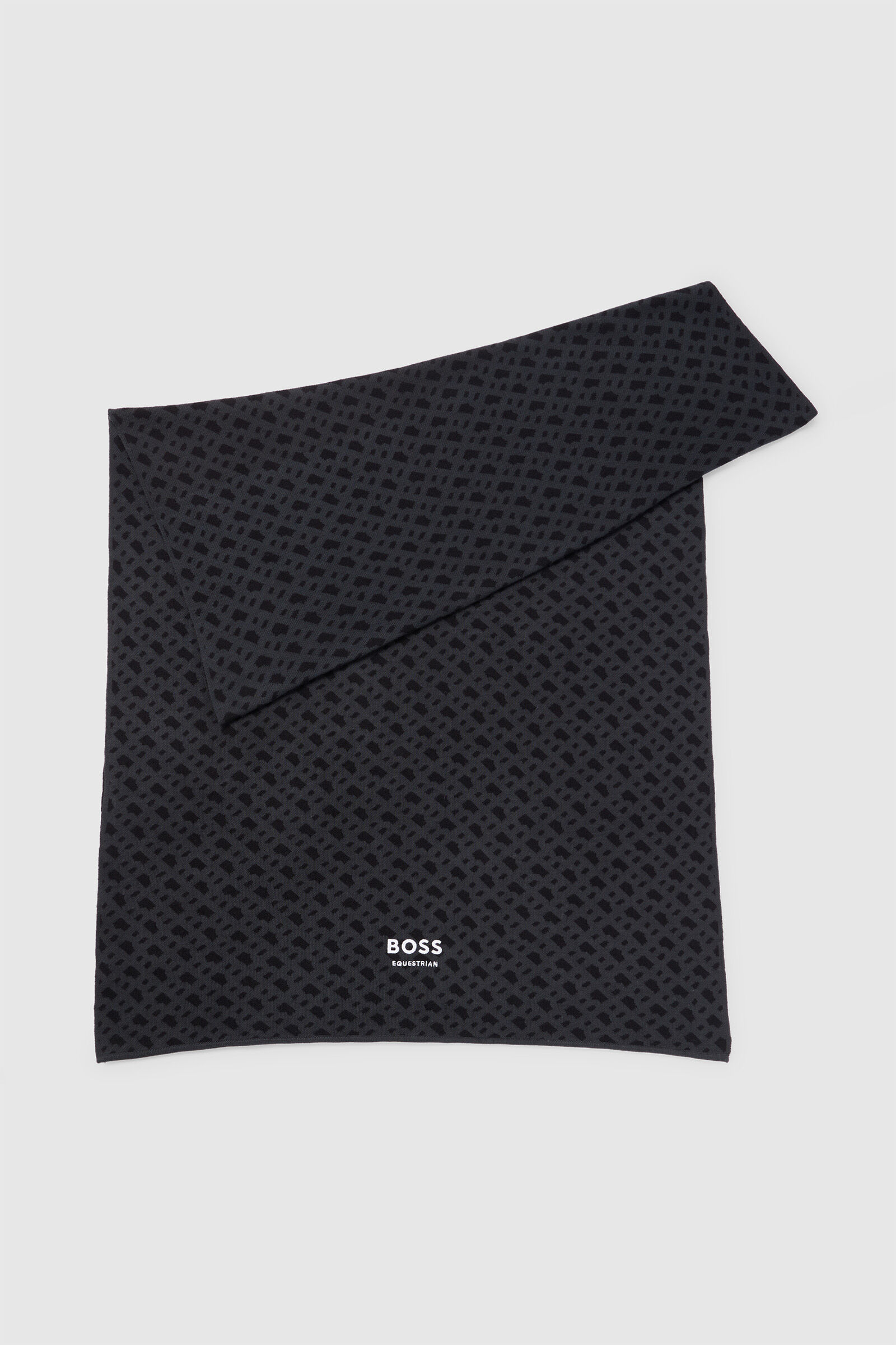 スカーフ BOSS Woman Scarf Black 50524777 001 Ylona Wool-Blend Monogram Scarf - HUGO BOSS - Smith