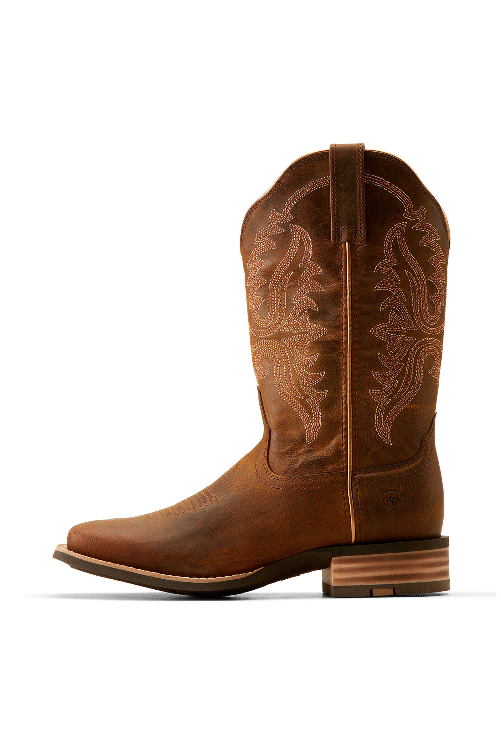 Ariat vaquera women's khaki with sunset purple double welt square toe western top boots