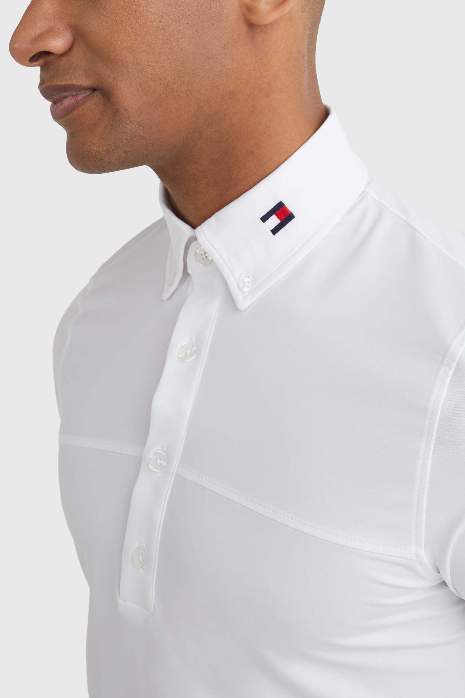 Tommy hilfiger white collar top shirt