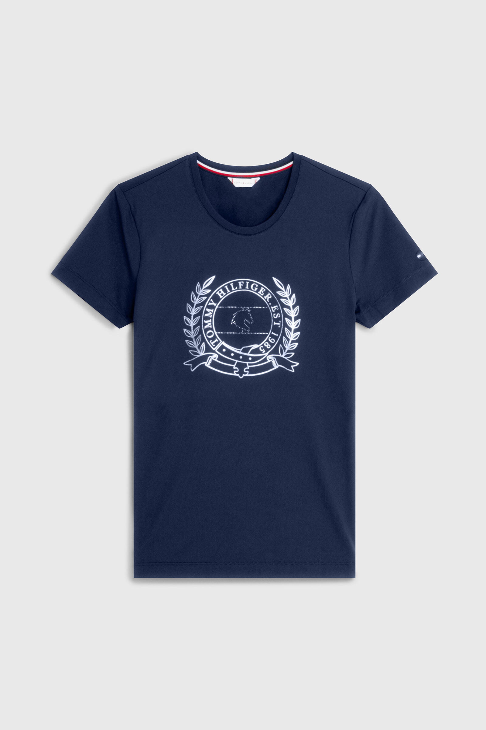 Tommy Hilfiger Equestrian Crest Rhinestone Performance Women's T-Shirt